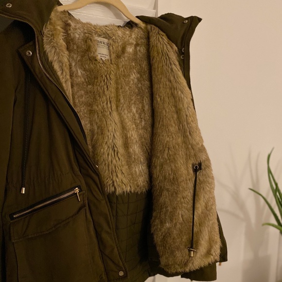 Zara Khaki Fur Lined Winter Parka - Picture 6 of 9